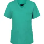 02967 - Ladies' Slip-on Tunic Essential Short Sl., emerald green — productfoto 4