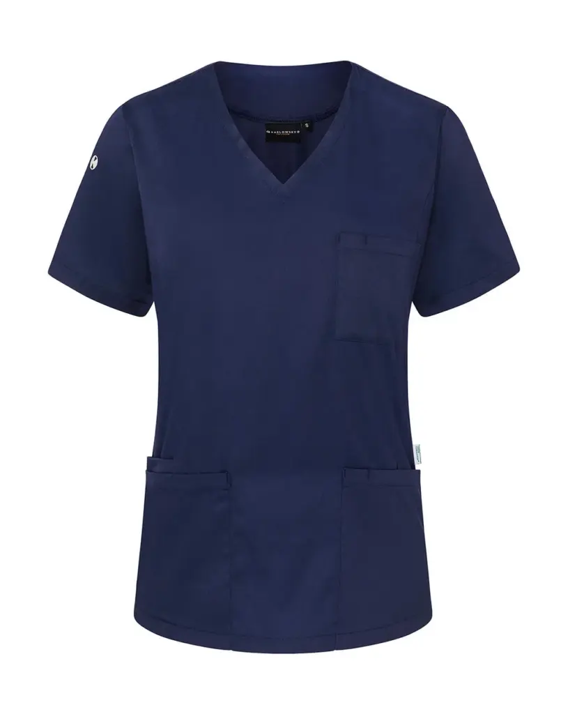 02967 - Ladies' Slip-on Tunic Essential Short Sl., navy — productfoto 2