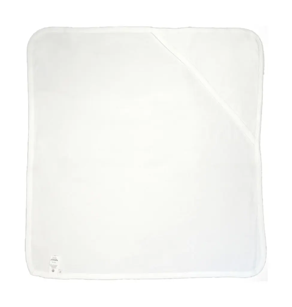 03447 - Baby Hooded Blanket, white/white organic