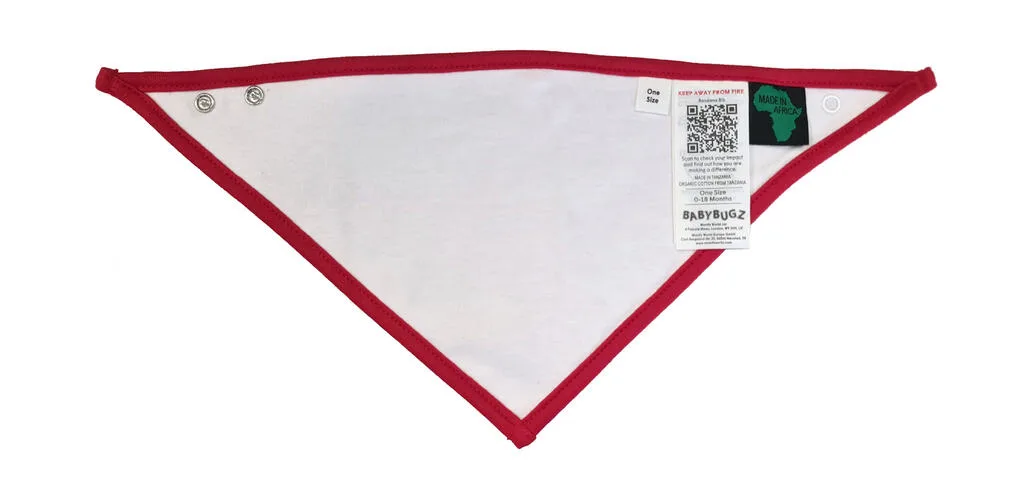 03747 - Bandana Bib, white / red