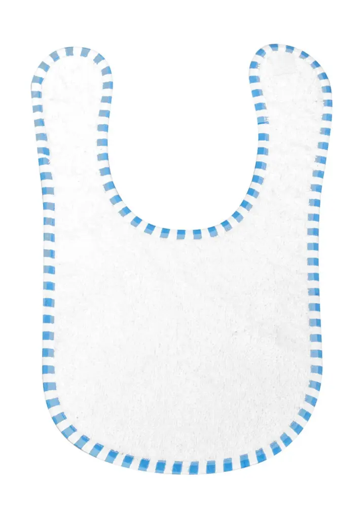 04264 - Arno Baby Bib, white/baby blue