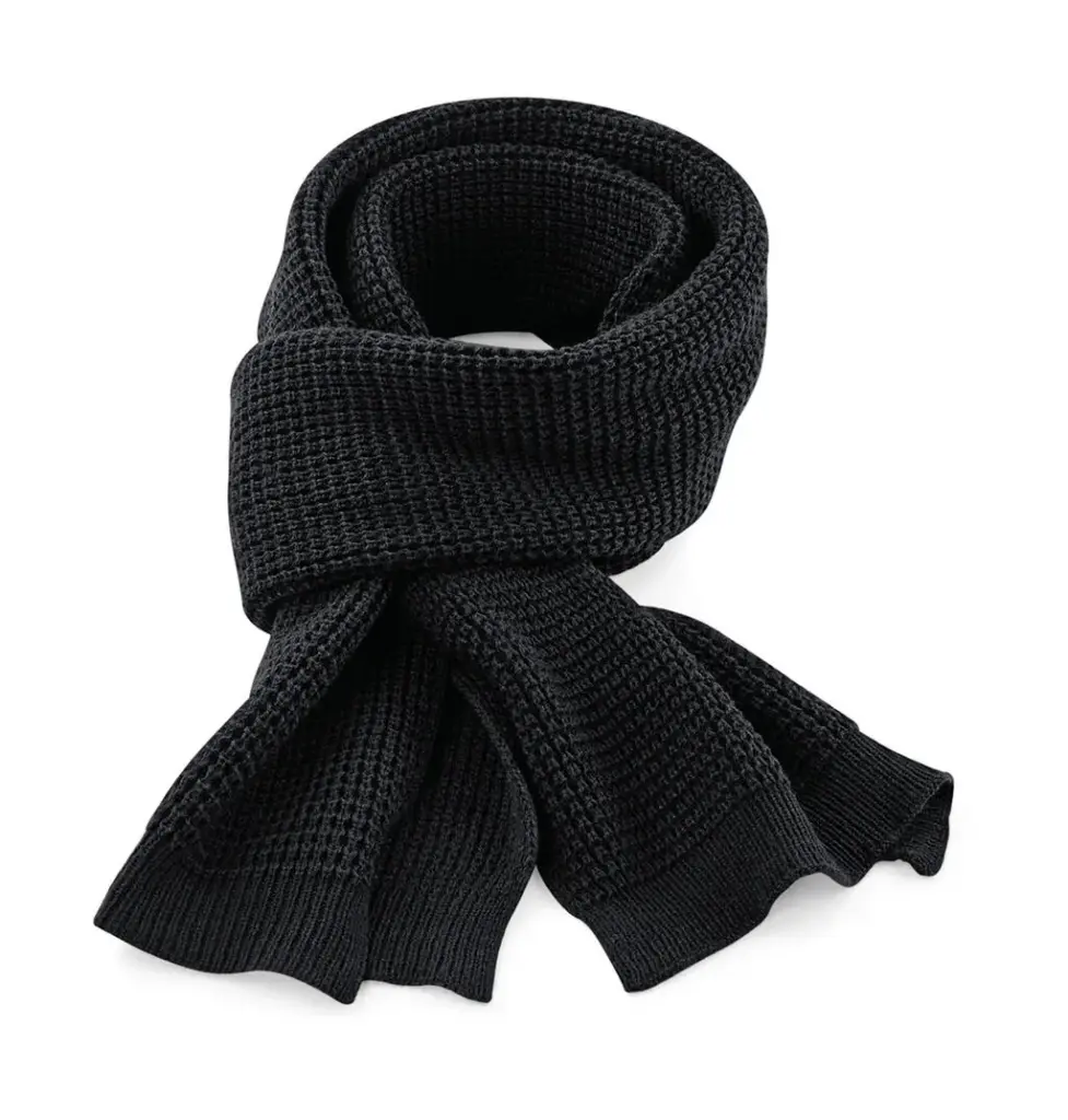 05569 - Classic Waffle Knit Scarf, black