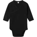 07047 - Baby Long Sleeve Kimono Bodysuit, black — productfoto 3