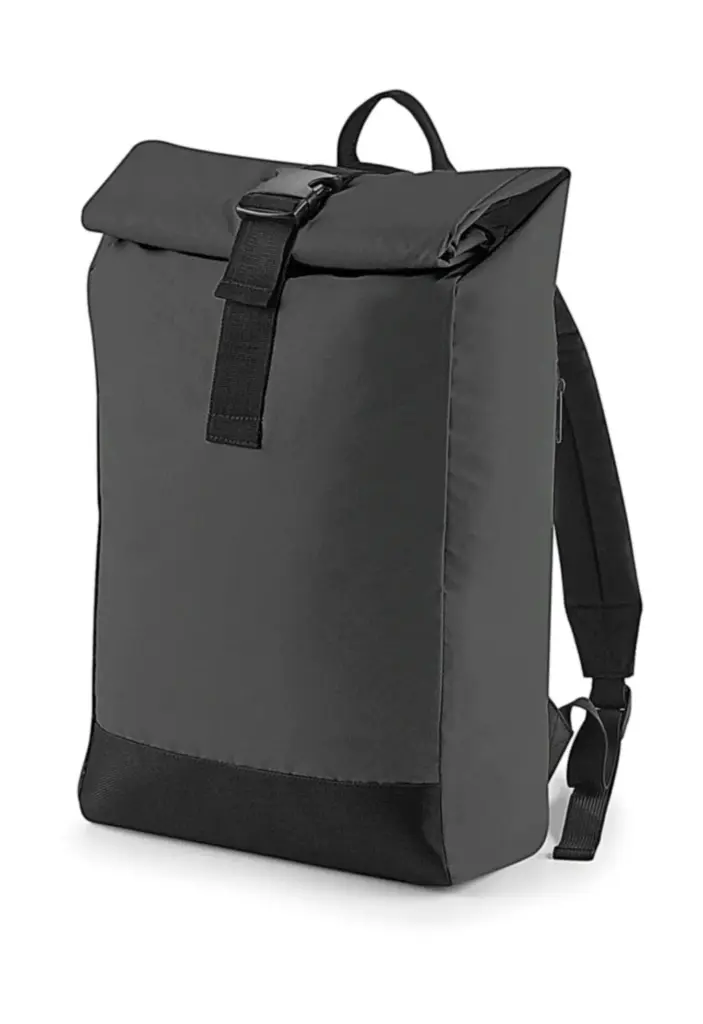 07529 - Reflective Roll-Top Backpack, black reflective