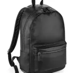 08329 - Faux Leather Fashion Backpack, black