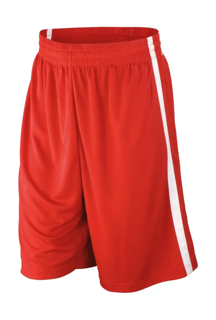 09233 - Men's Quick Dry Basketball Shorts, red / white — productfoto 4