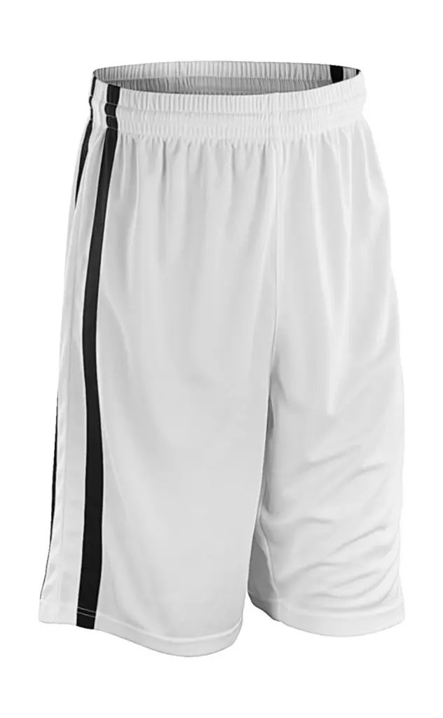 09233 - Men's Quick Dry Basketball Shorts, white / black