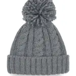 09669 - Cable Knit Melange Beanie, light grey — productfoto 2