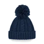 09669 - Cable Knit Melange Beanie, navy — productfoto 3