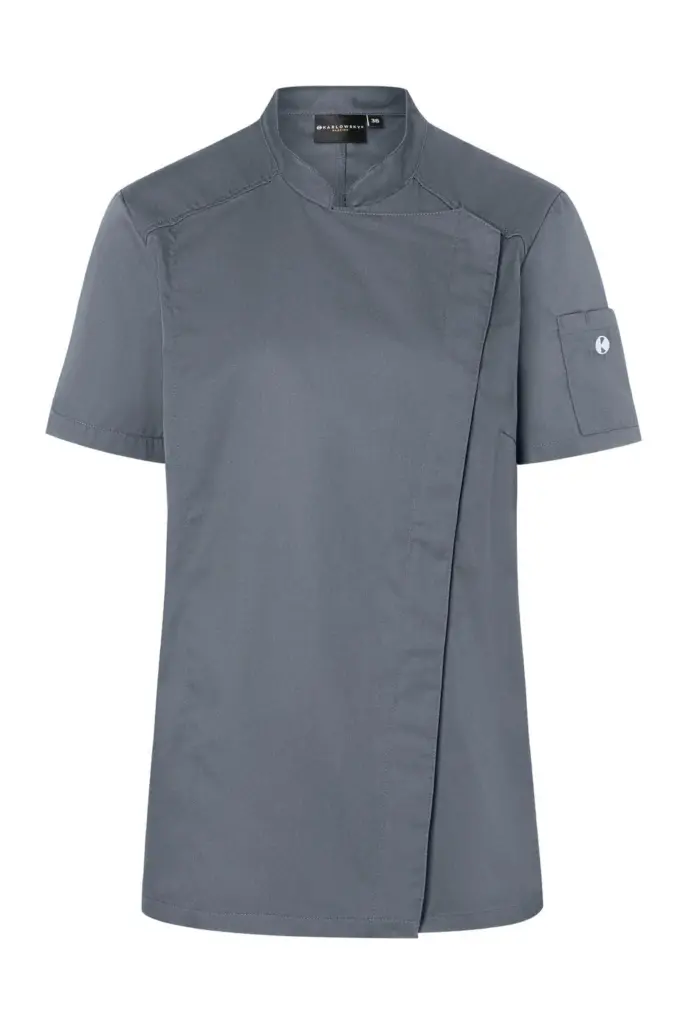 09867 - Short-Sleeve Ladies' Chef Jacket Modern-Look, anthracite — productfoto 3