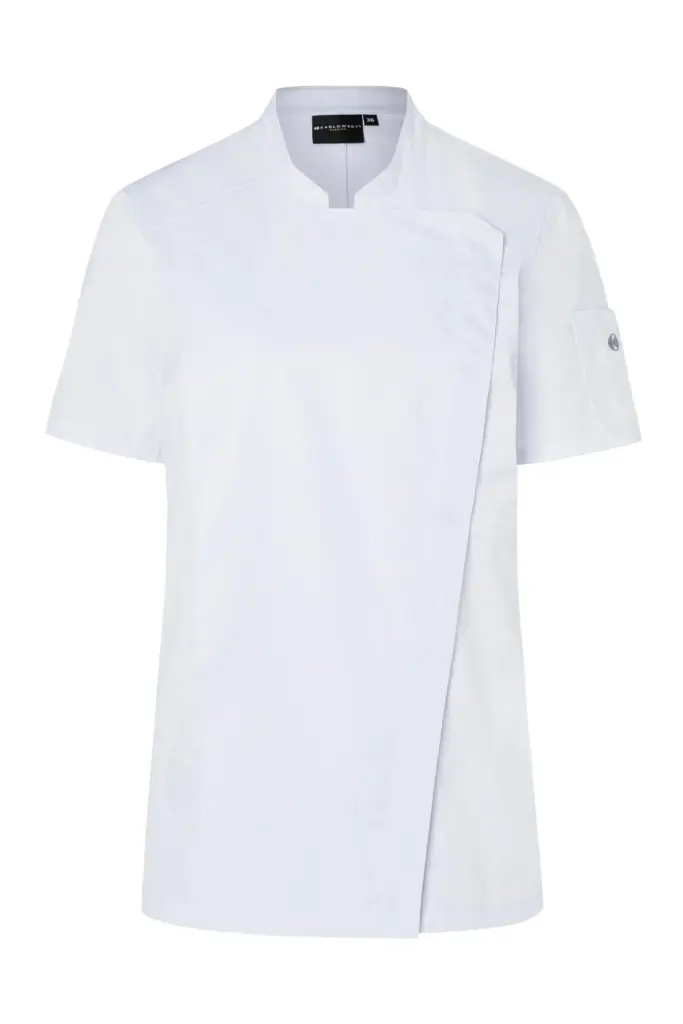 09867 - Short-Sleeve Ladies' Chef Jacket Modern-Look, white