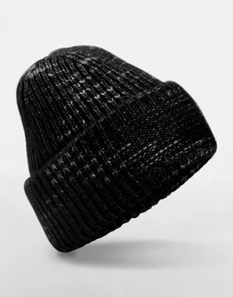 10069 - Chunky Knitted Patch Beanie, midnight haze — productfoto 2
