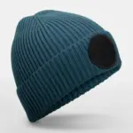 10169 - Circular Fashion Patch Beanie, airforce blue/black — productfoto 3