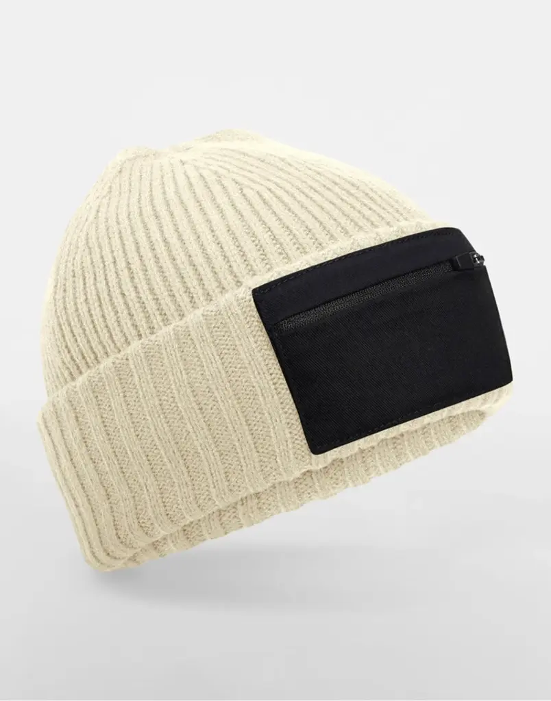 10269 - Zip Patch Beanie, sand / black — productfoto 4