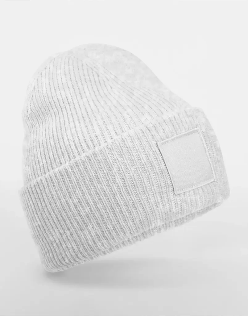 10369 - Deep Cuffed Tonal Patch Beanie, cloud grey — productfoto 3