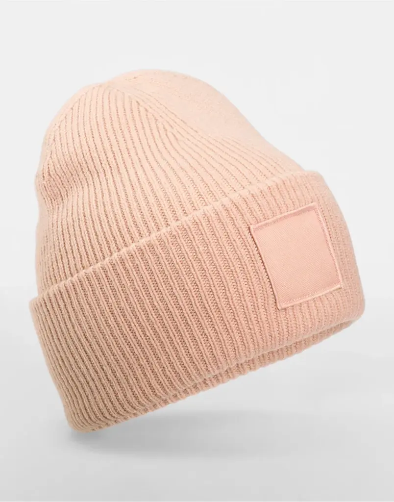 10369 - Deep Cuffed Tonal Patch Beanie, peach — productfoto 5