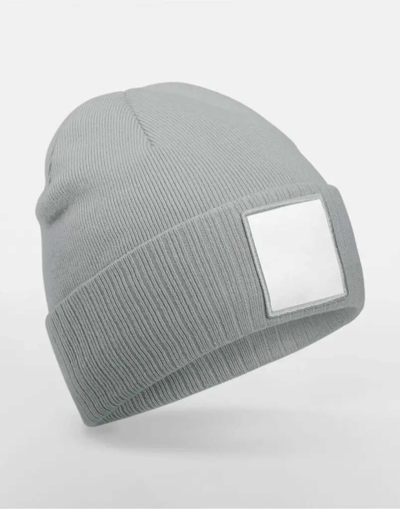 10469 - Appliqué Patch Beanie, ash/white — productfoto 4