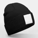 10469 - Appliqué Patch Beanie, black/white