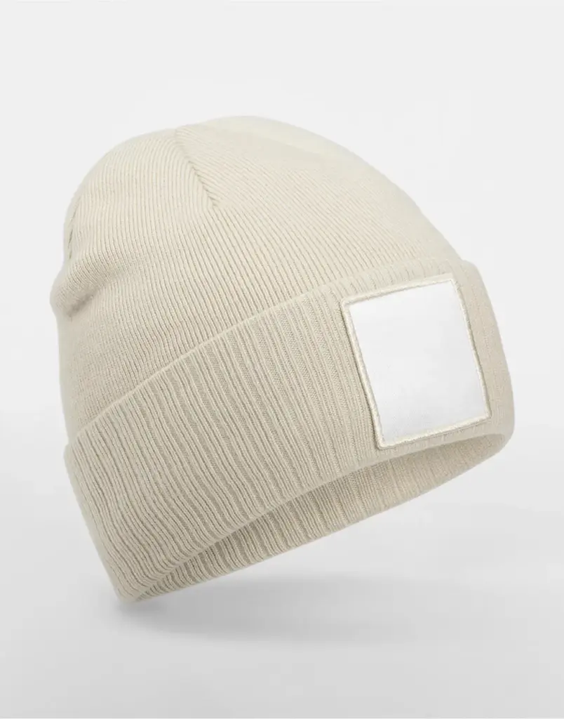 10469 - Appliqué Patch Beanie, oatmeal/white — productfoto 5
