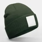 10469 - Appliqué Patch Beanie, olive green/white — productfoto 3