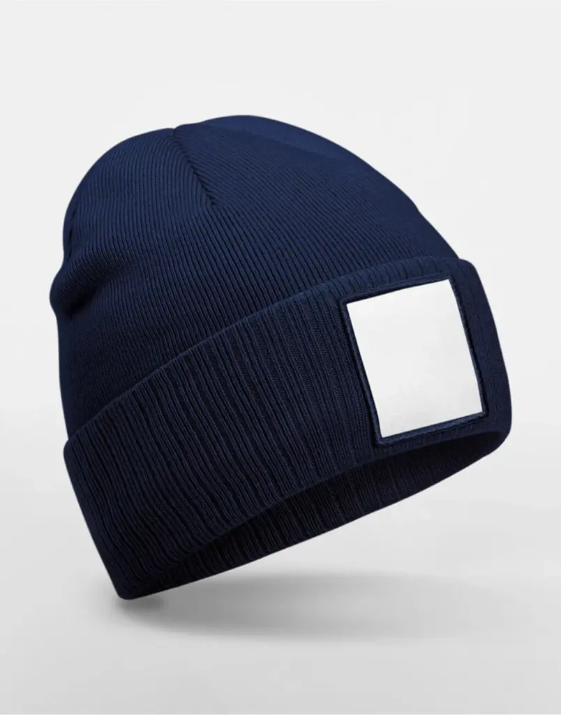 10469 - Appliqué Patch Beanie, oxford navy/white — productfoto 2