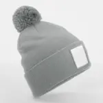 10569 - Appliqué Patch Pom Beanie, ash/white — productfoto 4