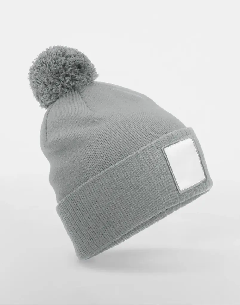 10569 - Appliqué Patch Pom Beanie, ash/white — productfoto 4