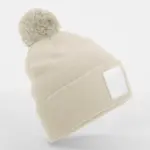 10569 - Appliqué Patch Pom Beanie, oatmeal/white — productfoto 5
