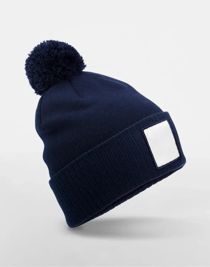 10569 - Appliqué Patch Pom Beanie, oxford navy/white — productfoto 2