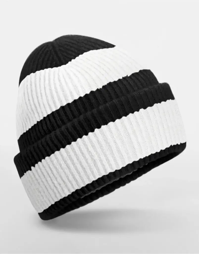 10769 - Colour Block Beanie, black/soft white — productfoto 3