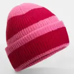 10769 - Colour Block Beanie, true pink/classic red — productfoto 4