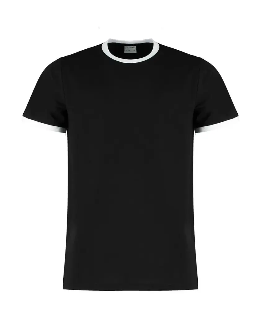 10811 - Fashion Fit Ringer Tee, black/white — productfoto 2