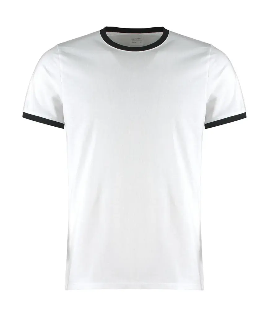 10811 - Fashion Fit Ringer Tee, white / black