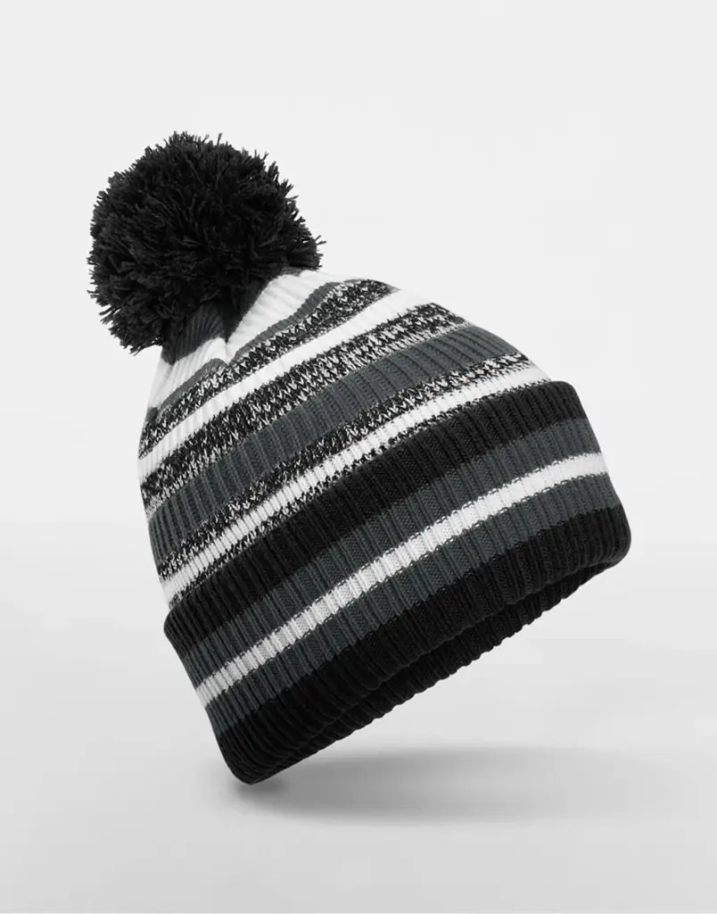 10869 - Multi-Sport Fan Beanie, black/graphite grey/white — productfoto 2