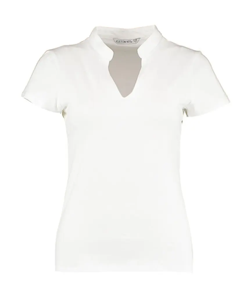 10911 - Regular Fit Mandarin Collar Top, white