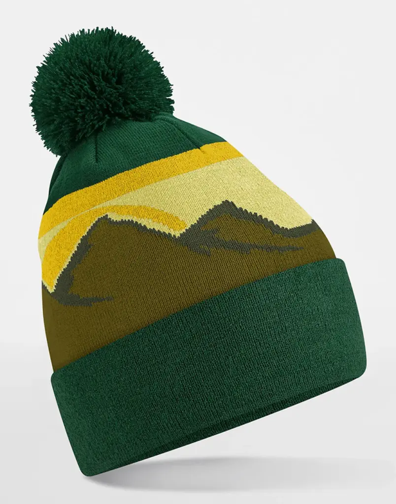 11669 - Mountain Peaks Pom Pom Beanie, alpine peaks