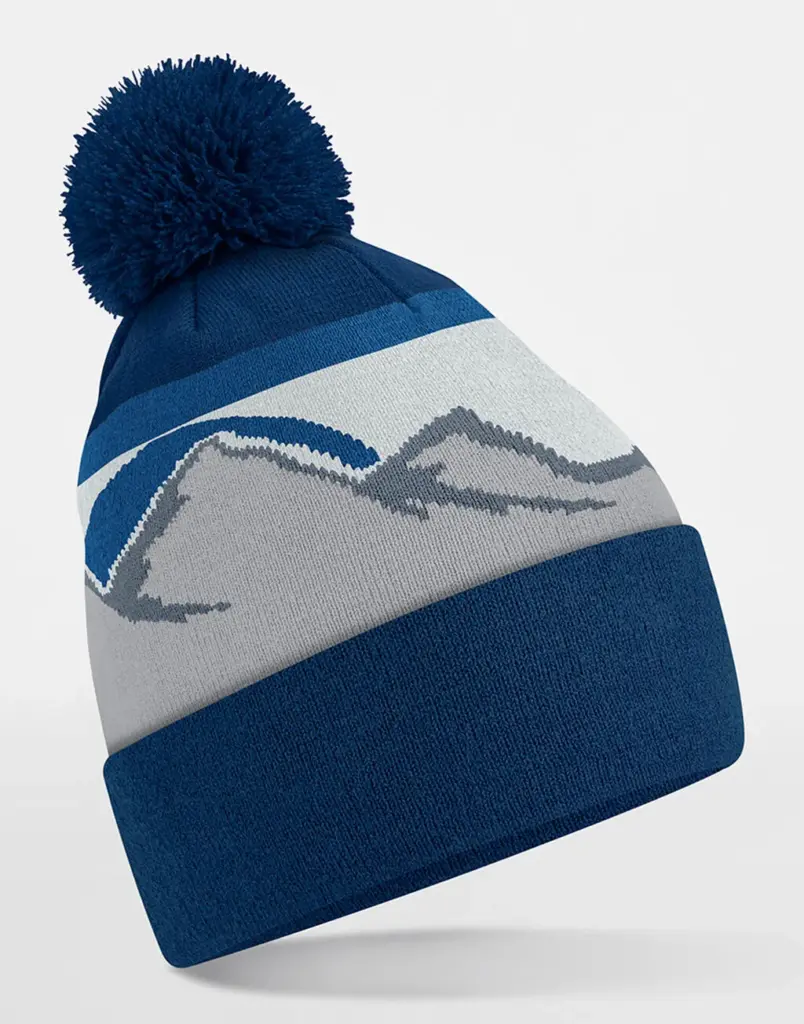 11669 - Mountain Peaks Pom Pom Beanie, rocky peaks — productfoto 4