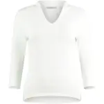 11711 - Regular Fit Mandarin Collar Top 3/4 Sleeve, white