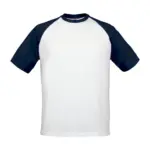 11742 - T-Shirt Base-Ball, white / navy