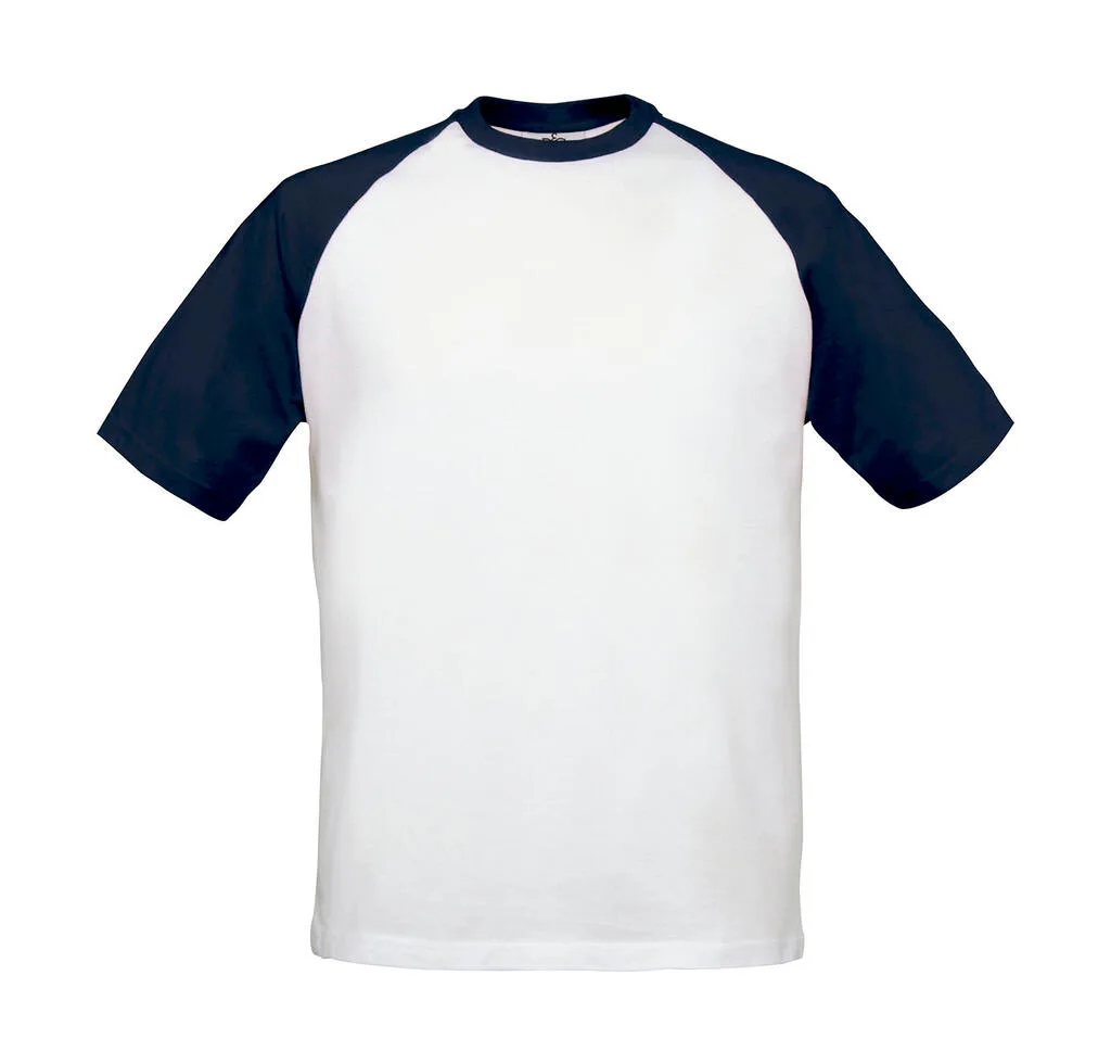 11742 - T-Shirt Base-Ball, white / navy