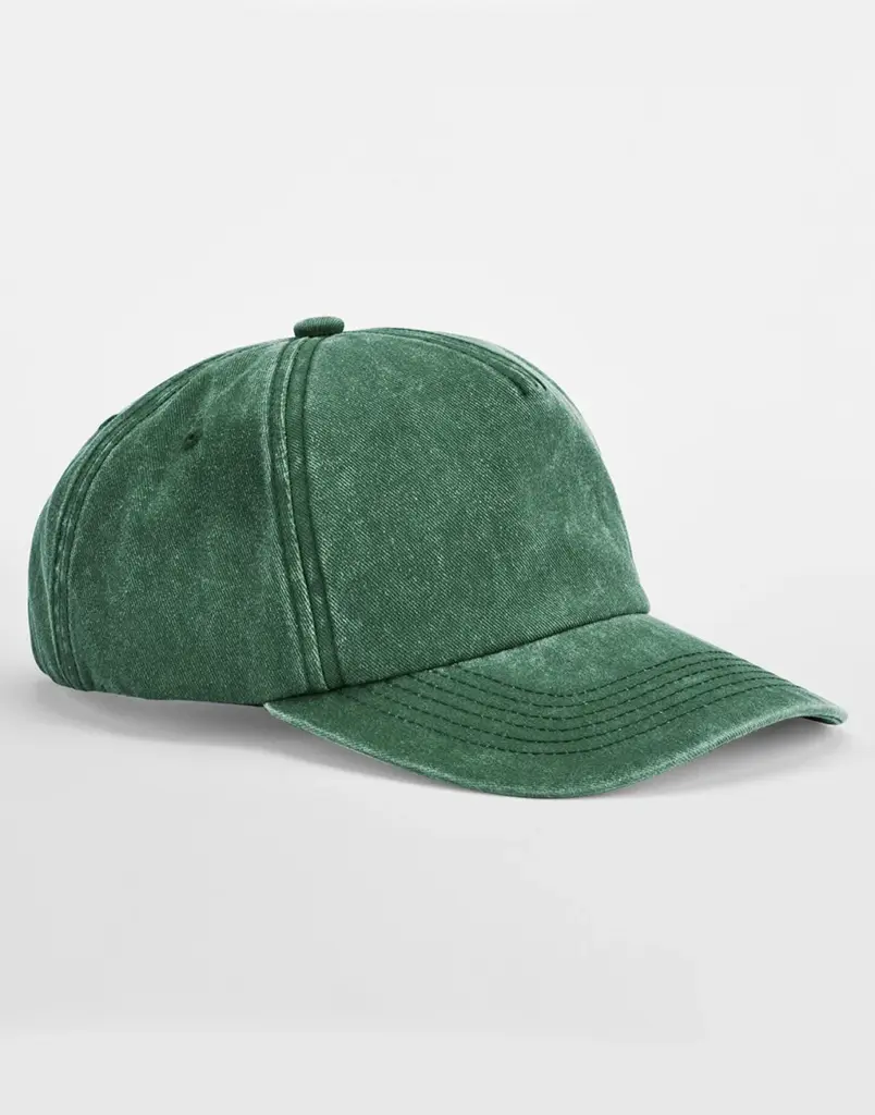 11969 - Relaxed 5 Panel Vintage Cap, vintage bottle green — productfoto 4