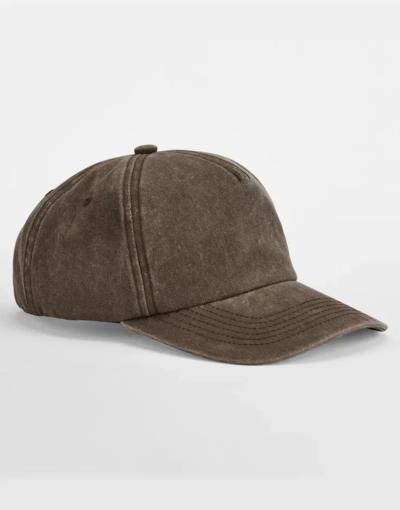 11969 - Relaxed 5 Panel Vintage Cap, vintage brown — productfoto 5