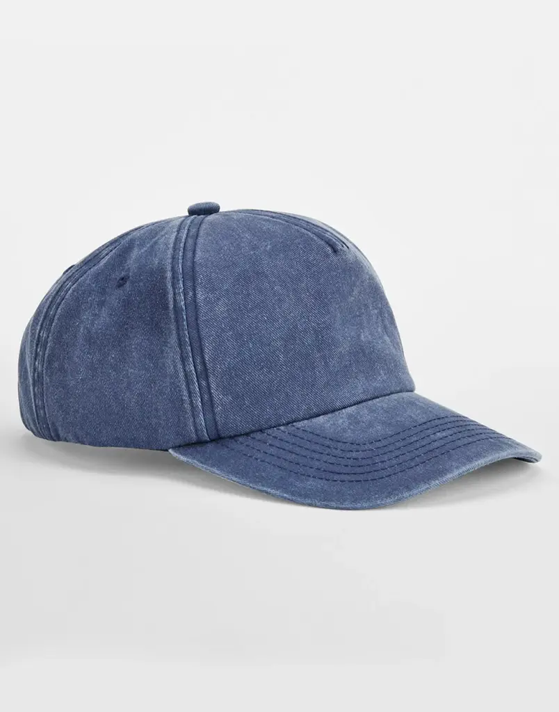 11969 - Relaxed 5 Panel Vintage Cap, vintage denim — productfoto 3