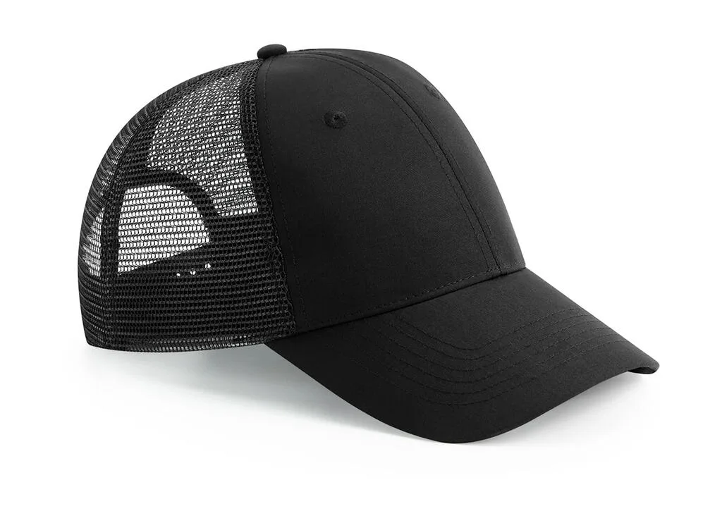 12469 - Recycled Urbanwear 6 Panel Snapback Trucker, black