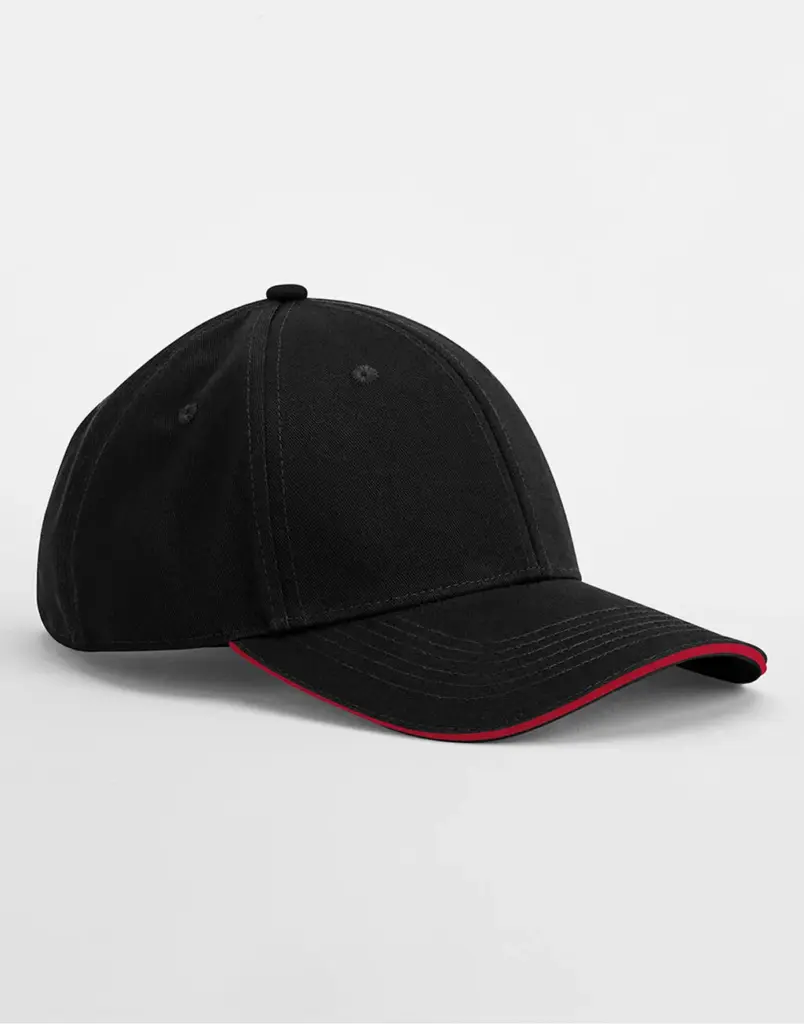 12869 - EarthAware® Clas. Org. Cotton 6 Panel Sandwich P., black / classic red — productfoto 2