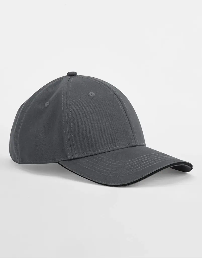 12869 - EarthAware® Clas. Org. Cotton 6 Panel Sandwich P., graphite grey / black — productfoto 3