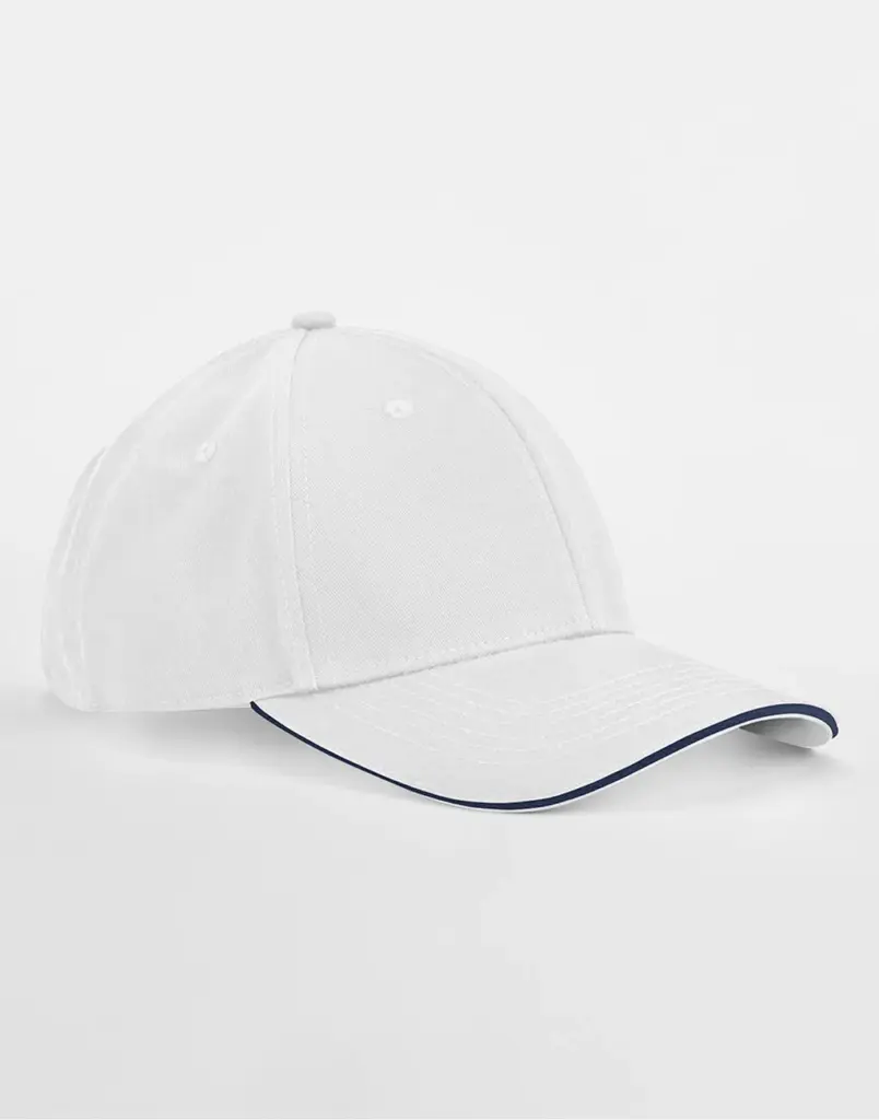 12869 - EarthAware® Clas. Org. Cotton 6 Panel Sandwich P., white / french navy