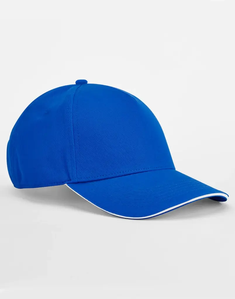 13169 - EarthAware® Clas. Org. Cotton 5 Panel Sandwich Peak, bright royal / white — productfoto 5
