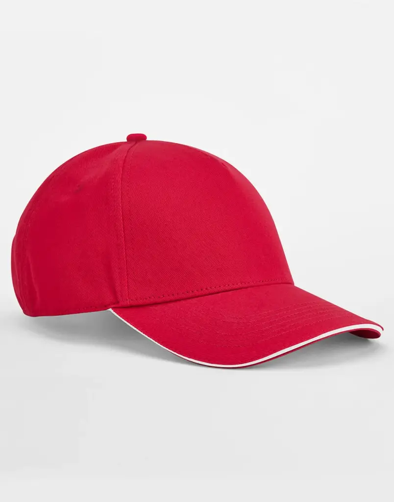 13169 - EarthAware® Clas. Org. Cotton 5 Panel Sandwich Peak, classic red / white — productfoto 6