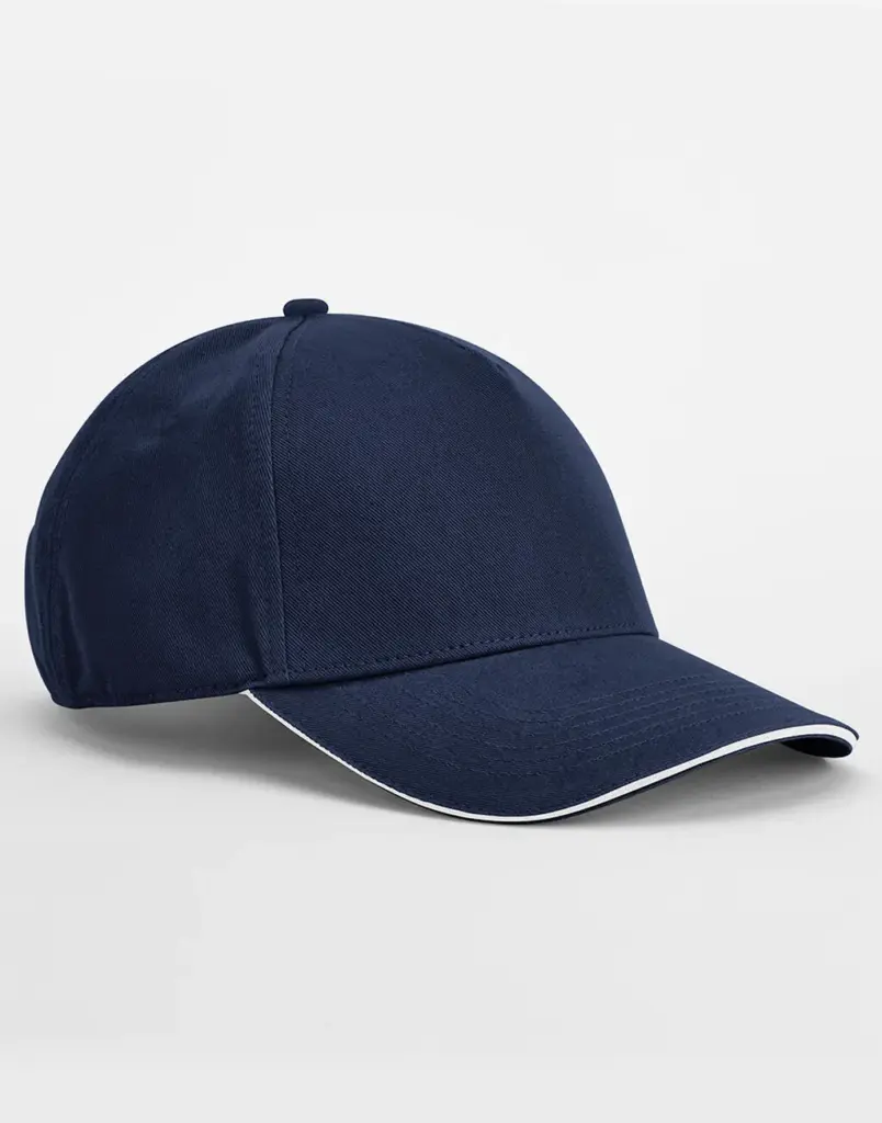 13169 - EarthAware® Clas. Org. Cotton 5 Panel Sandwich Peak, french navy / white — productfoto 4